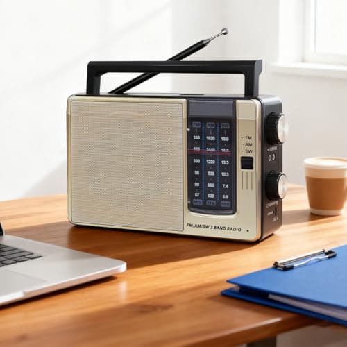 Portable Radio FM AM, Radio Battery Operated & AC Power, Suitcase Radio for Seniors, Medium Wave Radio, Small Radio with Speaker, Simple Senior Radio, Portable Radio for Kitchen & Bedroom — view 6