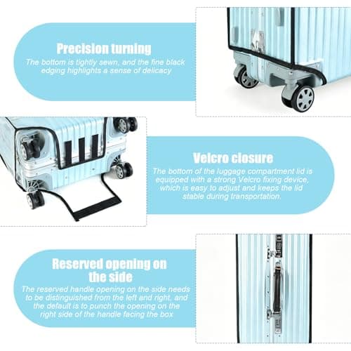 Rzspher 2 PCS Clear PVC Suitcase Cover, 28 in Waterproof Luggage Cover — view 4