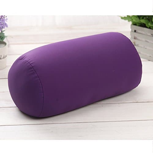 uminilife 31x17cm Micro Mini Microbead Roll Pillow Neck Column Pillows Squishy Mooshi Beads Offer Comfort & Support for Travel (Purple) — view 2