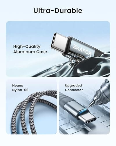 ZKAPOR Short USB C Cable 30CM, Type C Charger Cable 3A Fast Charging USB C — view 4