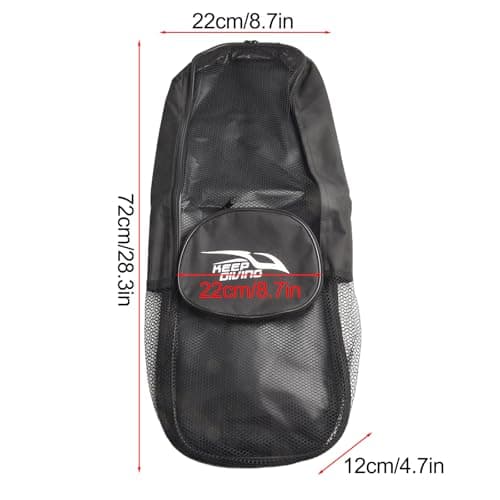 Hasaller Dive Bag Mesh Snorkel Gear Bags Extra Large Beach Duffle Bag for Diving Snorkeling Gear Swimming Mesh Bags with Shoulder Strap for Scuba Diving Snorkel Fins Flippers Black — view 3