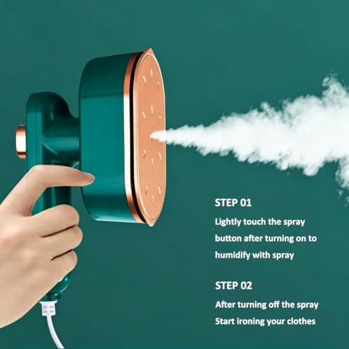 Portable Steam Iron, Mini Travel Iron with Steam, Compact Lightweight Clothes Steamer for Dry & Wet Ironing, Fast Heat-Up Handheld Iron for Home & Travel (Cream White) — view 4