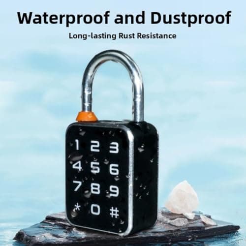 Risveglio Waterproof Fingerprint Padlock, APP Controlled Biometric Security Lock Locker Luggage Dormitory, for Stainless Steel(T32B) — view 6