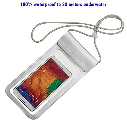Baitoo Waterproof Phone Pouch,Waterproof Phone Case Reliable Roll Top iphone Dry Pouch Holder for iphone 14 Plus/14 Pro Max/13 Max/12 Pro Max/11 Pro Max/Xs Max to 6.9" for Swimming Kayaking(Silver) — view 5