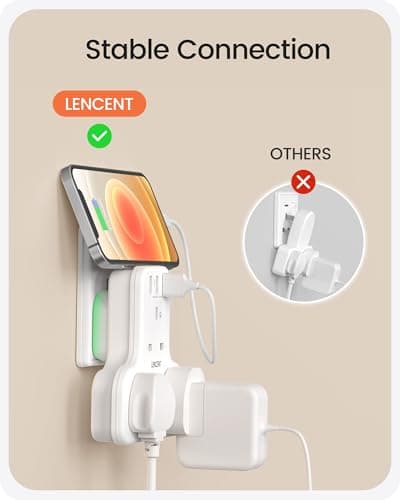 LENCENT Plug Extension Socket, 3 Way Multi Plug Socket with 3 USB Ports — view 4