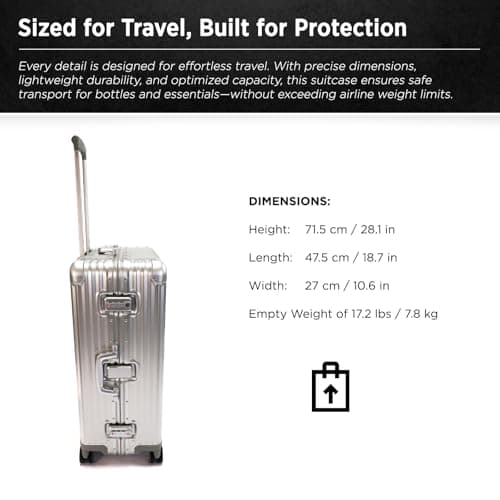 VinGardeValise® VinAluminum Wine Travel Suitcase - 12-Bottle Aluminum Luggage with TSA Lock, Shockproof Foam Inserts, Spinner Wheels, Hard Shell, Airline Approved — view 5