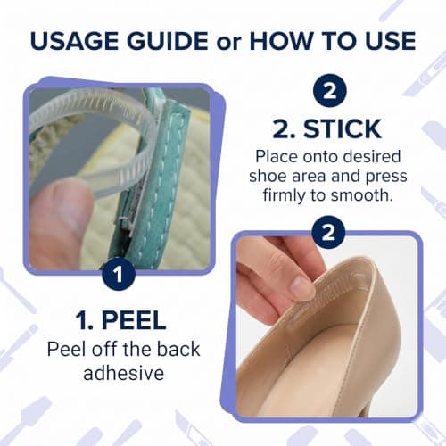 Anti Slip Slingback Heel Grips to Stop Straps Slipping, Clear Invisible Silicone Cushioning Tape for Ladies Sandals High Heels, Shoe Strap Protector Strips Against Rubbing, 4 Pack — view 6