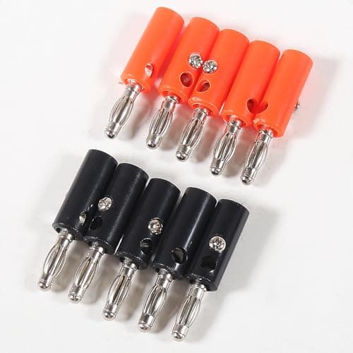 AITRIP 20PCS Banana Cable Plugs,4mm Banana Plugs Socket Banana Cable Connectors Speaker Wire Connections Banana Plug 4mm for Speaker Wire Audio Speaker Connectors — view 5