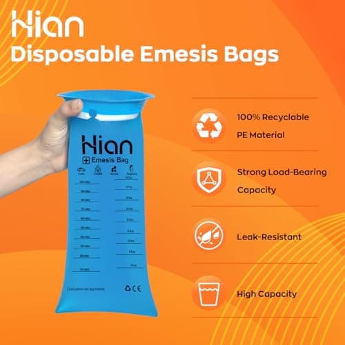 Hion 27-Pack Sick Bags for Car Travel, Leak-Resistant Vomit Bags — view 3