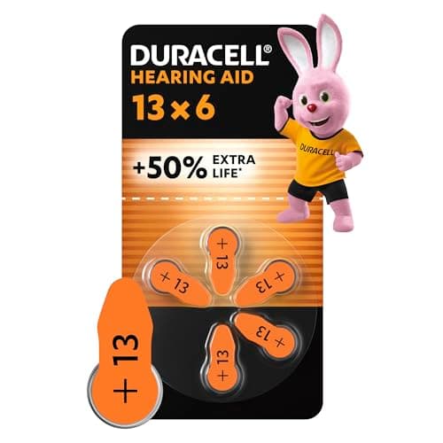 DURACELL Hearing Aids Batteries Size 13 (6 Pack) 1.45V, PR48