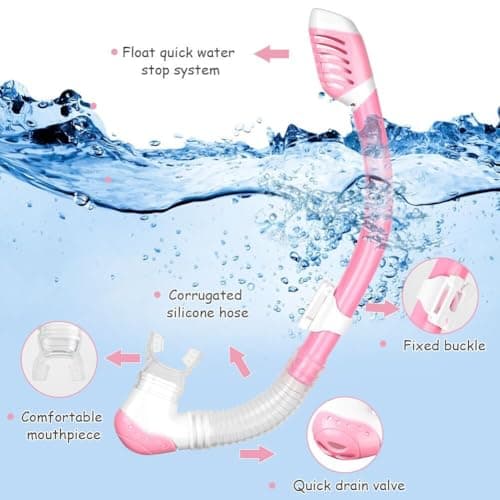 AOOSA Kids Snorkel Set, Anti-Fog Tempered Glass Diving Mask Snorkeling Gear — view 5