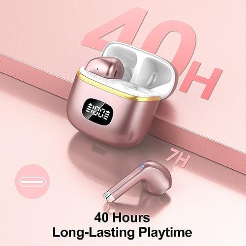 Wireless Bluetooth Headphones, Bluetooth 5.3 Earphones with ENC Reduction — view 2