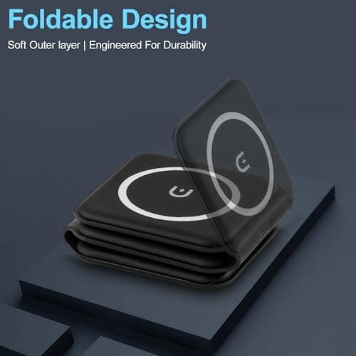 HH-Tech 3-in-1 Foldable Magnetic Wireless Charger Station with a International Travel Plug Adapter & Case, For iPhone 16/15/14/13/12, Watch 10/9/Ultra/8/7/6/SE/5/4, AirPods 4/3/2/Pro (Black) — view 5