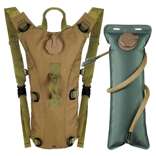 Outplea Military 3L Hydration Backpack with Water Bladder, Lightweight Army Hydration Pack for Cycling Hiking MTB Motorcycling, Khaki