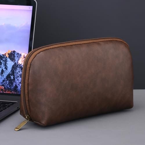 Glifora Electronic Accessories Bag - Multi-Compartment Travel Tech Accessories Pouch, Waterproof Faux Leather Pouch Organiser for Cables, Chargers and Power Banks — view 5