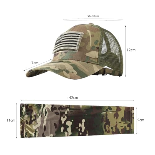 Men Women Camouflage Baseball Cap Camo with Arm Sleeves Unisex Camo Sun Hat Adjustable Outdoor UV Protection Hat Cotton Classic Travel Peak Summer Cap for Sports Camping Fishing Traveling Tennis Golf — view 6