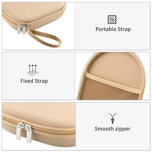 Case Compatible with Sony WH-CH520N WH-CH720N, and JBL 510BT 520 BT 720BT 770 NC 760 NC 670 NC Wireless Noise Cancelling Headphones, Portable Travel Headphone Storage Cover Bag (Beige) — view 3