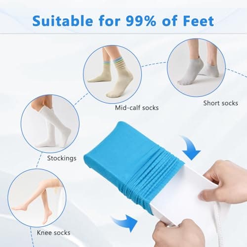Fanwer Sock Assist &Dressing Pole – Easy to Use Sock Helper with Foam Handles, Improved Design vs. Three-Finger Stocking Slider – Assist for Elderly, Disabled, Pregnant & Diabetics（White） — view 4