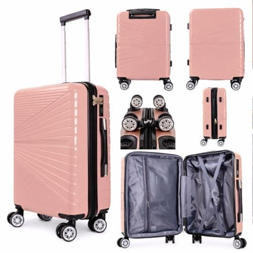 Underseat 45 X 36 x 20 cm Travel Trolley Case with Detachable Wheels (T-HC-US-1811) (Rose Gold)