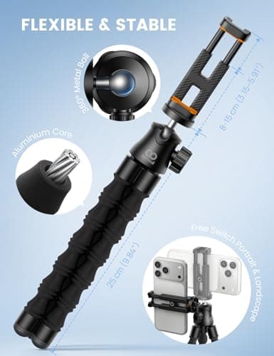 Lamicall Mini Phone Tripod Stand with Remote, for Smartphone Gopro Camera — view 6