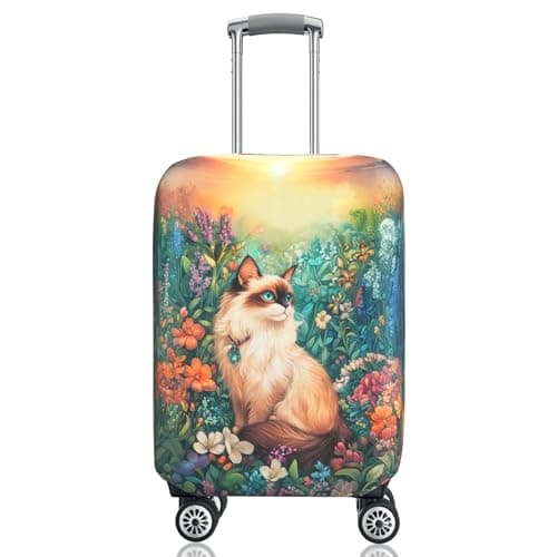 SICANAUO Luggage Covers, Personalised Suitcase Cover, Elastic Travel Suitcase Protector, Travel Trolley Case Protector, Anti-Scratch Luggage Storage Covers (Style 7, XL (29-32 inch suitcase))