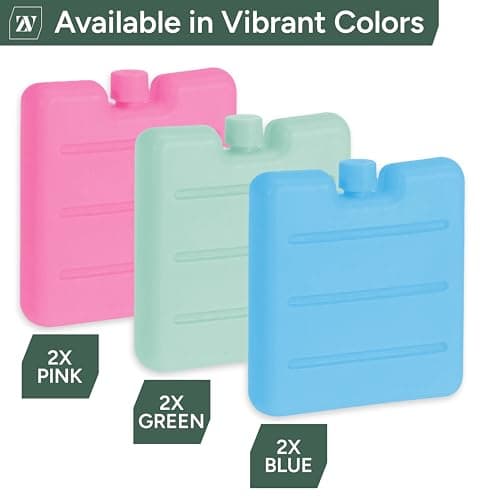Zuvo Freezer Blocks 6 Pack, Reusable Ice Packs for Coolers, Lunch Boxes — view 4