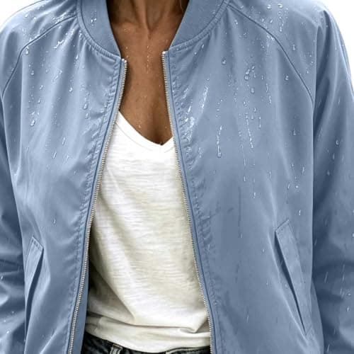 Womens Long Sleeve Waterproof Flight Jackets Windbreaker Lightweight Coat — view 2