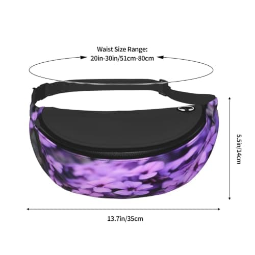 Lavender Bouquet Bum Bag Waist Fanny Pack,Adjustable Waist Bag for Women Men — view 3