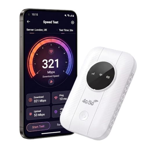 4G LTE Portable WiFi Router, 4G/5G Pocket MiFi, WiFi 6 Travel Hotspot