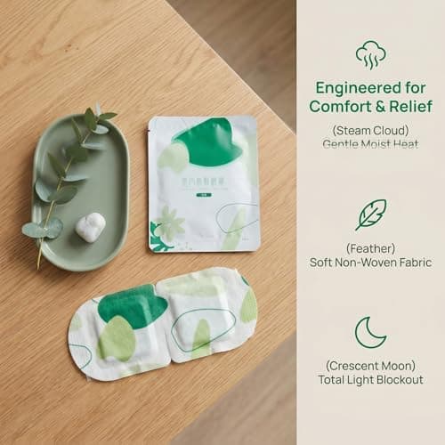 Steam Eye Mask 20 Packs Self Heating Eye Mask Disposable, Sleep Patches For Adults, Heated For Dry Eyes Warm Compress, Relaxation Travel Gifts For Students Birthday — view 4