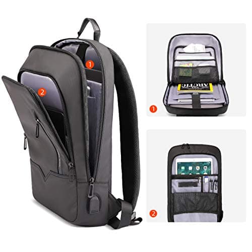 HEROIC KNIGHT Slim Laptop Backpack for Men 15.6 Inch with USB Charging Port — view 4