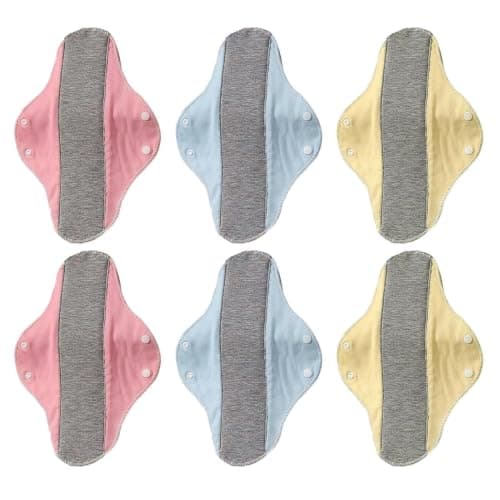 Washable Pads for Women 6-Pieces Leak-Proof Cotton Liner