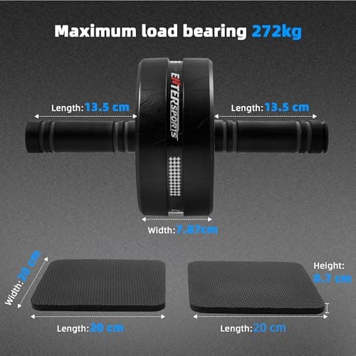 Ab Roller with Two Extra-Thick Non-Slip Knee Mat for Core Abs Rollout — view 3