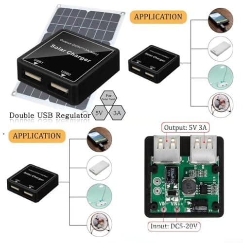 Converter Solar Panel USB Voltage for STABILIZER Power Adapter Regulator Charger, With 2 USB Ports, 1 USB-C Port, And 1 DC Port, Sutiable For Solar Panels — view 3