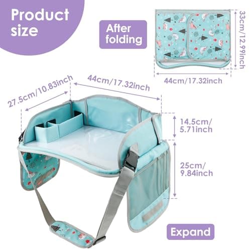 Car Tray Table for Kids Cars Seat Travel Tray Portable Drawing Board Play Pallet Cars Seat Detachable Lap Trays Carseat Table Trays for Kids in Car Airplane Activities Toddler Travel Accessories — view 6