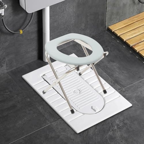 Healeved Portable Folding Toilet Stool Chair Lightweight Foldable Commode for Elderly Pregnant Women Indoor and Outdoor Use Easy to Clean and Store — view 4