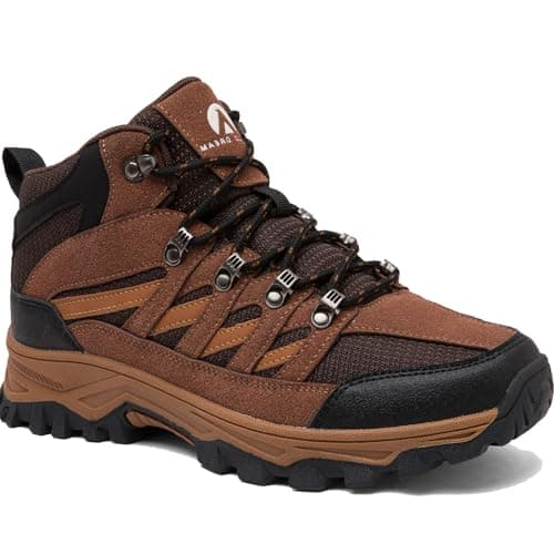 HODTOB Hiking Boots Mens Womens Lace-up Non-Slip Outdoor Men Women Mountain Trekking Shoes for All Season Walking Travelling Backpacking Camping Shoes Sneaker Brown-9.5UK
