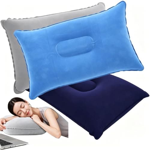 Inflatable Travel Pillows 3Pcs Camping Air Cushion for Neck Lumbar Support