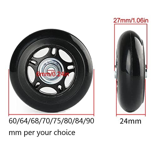 LOTOWELZON Suitcase Luggage Replacement Wheels OD64x6x18mm/2.52x0.24x71in — view 6