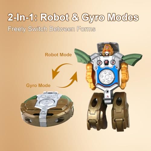 3-Pack Transformable Fidget Spinner Robots – Gold/Silver/Green | Stress Relief Fidget Toys for Kids | 2-in-1 Transformable Fidget Spinner & Robot Figures | Durable Fidget Spinners for Kids & Adults — view 6