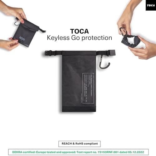 TOCA No Signal Sleeve - RFID Blocking Faraday Bag, Keyless Go & Smartphone/Laptop Protection, Data Privacy Shield, Water-resistant, Compact Black — view 5