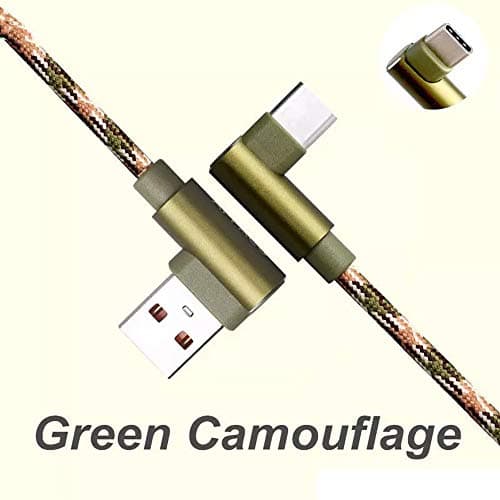 APPACS Cable Heavy duty Braided Fast Charge USB Type C Data Phone USB Charger Cable Lead USB C Cable Android Charger Cable Dash Cam 1m - Green (Camouflage Green) — view 3