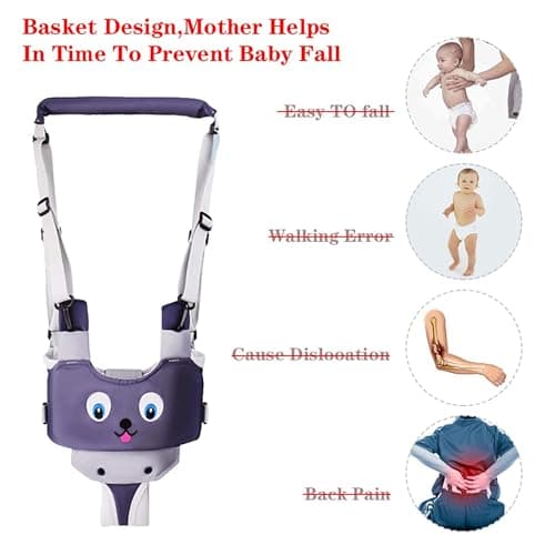 IULONEE Baby Walking Harness Handheld Kid Walker Helper Assistant Belt Grey — view 6