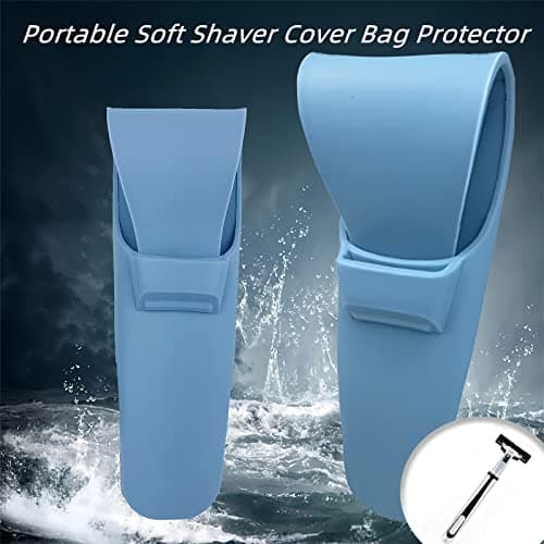 Skyzone Razor Case, Waterproof Razor Protector, Portable Silicone Razor Travel Case for Manual Razor Storage and Travel（blue） — view 6