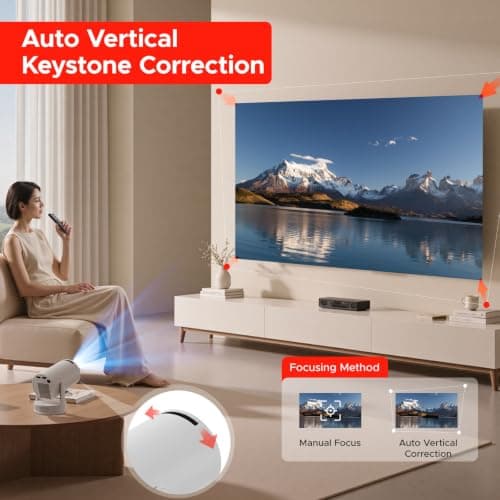 Mini Projector For Bedroom 2026 | Supports 1080P With Android 14.0 – 20000 Lumens Smart Projector & Native 720P Portable HY300 Projector | Screen Mirroring for iOS/Android | Gaming & HDMI Compatible — view 5