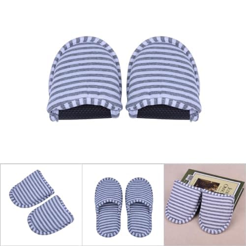 Foldable Indoor Slippers for Women, Soft Cotton Travel Slippers Anti-slip — view 2