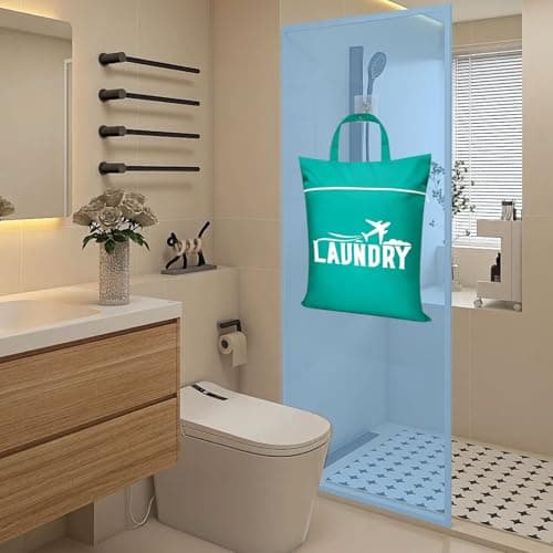 Large Travel Laundry Bags,2 Pcs Travel Laundry Bag with Handle,Laundry Bag Travels with Zip,Laundrys Bag, Dirty Laundry, Waterproof Laundrys Bag,Laundry Bags for Travels,Swimming,Yoga (Bluepink) — view 5