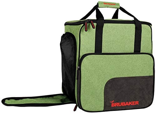 BRUBAKER Combo Set Carver Performance - Ski Bag and Ski Boot Bag for 1 Pair of Skis + Poles + Boots + Helmet - Green Black - 66 7/8 Inches / 170 Cm — view 5