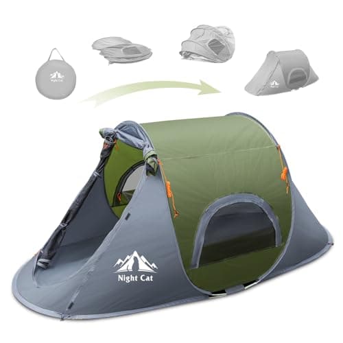 Night Cat 1 Man Pop Up Tent: 3S Set Up and Waterproof for Outdoor