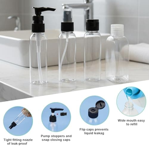 Decorniqu Travel Bottles for Toiletries 15 Pack TSA Approved Containers — view 3